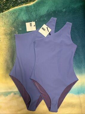Beach Riot Lavender Textured One-Piece Swimsuit, size S and M